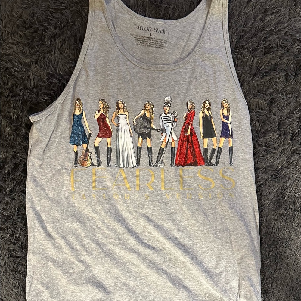 Taylor Swift Gray Sleeveless Tank Top fearless era Taylor’s version